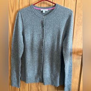 Isaac Mizrahi Live Classic Gray 100% Cashmere Cardigan
